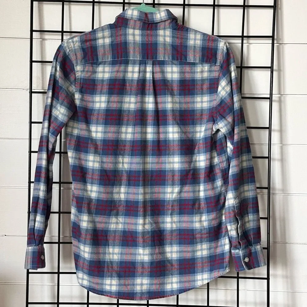 Vineyard Vines Plaid Flannel‎ Shirt Boys L Red/Navy/White Preppy Fall Classic